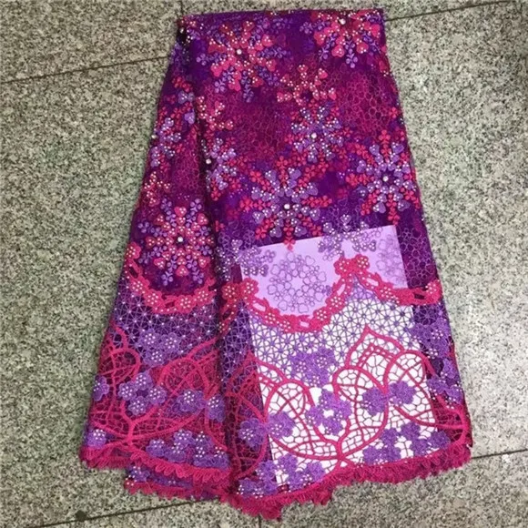 Hiigh quality nigerian wedding lace fabric red latest african laces 2017 french net with pink for dres Royal blue | Дом и сад
