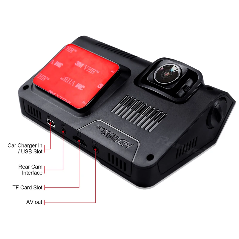 Range Tour B90s Plus Автомобильная камера DVR с двумя объективами приборной панели Full HD 1080P