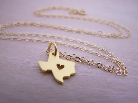 10 шт-контур штата Техас Карта Ожерелье с сердцем США штат I Heart Love Texas ожерелье