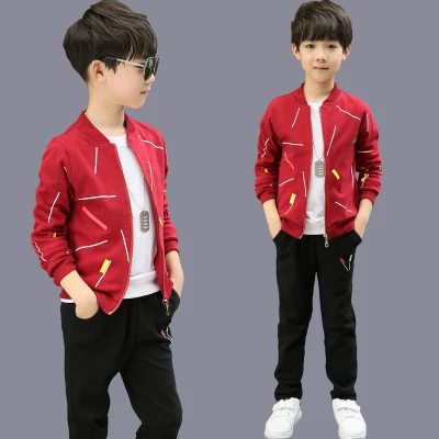 2021 Spring New Children's Clothing Set Boys Fall Casual Clothes Suit Male Kids Patches Spliced Sportswear 2 Pcs Tracksuit X78 |