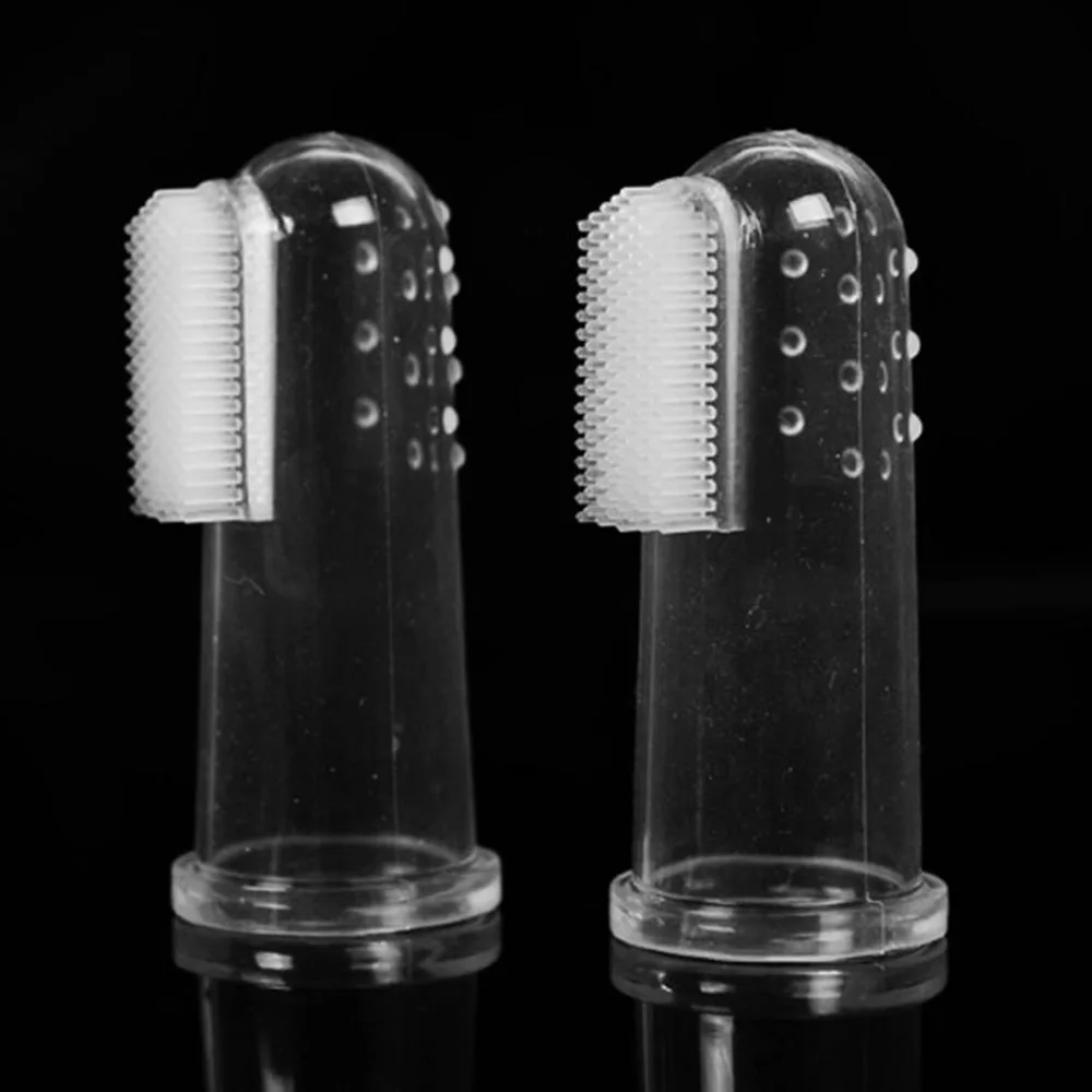 

Sale 5PC/set Silica gel Super Soft Pet Finger Toothbrush Teddy Dog Brush Bad Breath Tartar Teeth Transparent For Pet Dog 1040C
