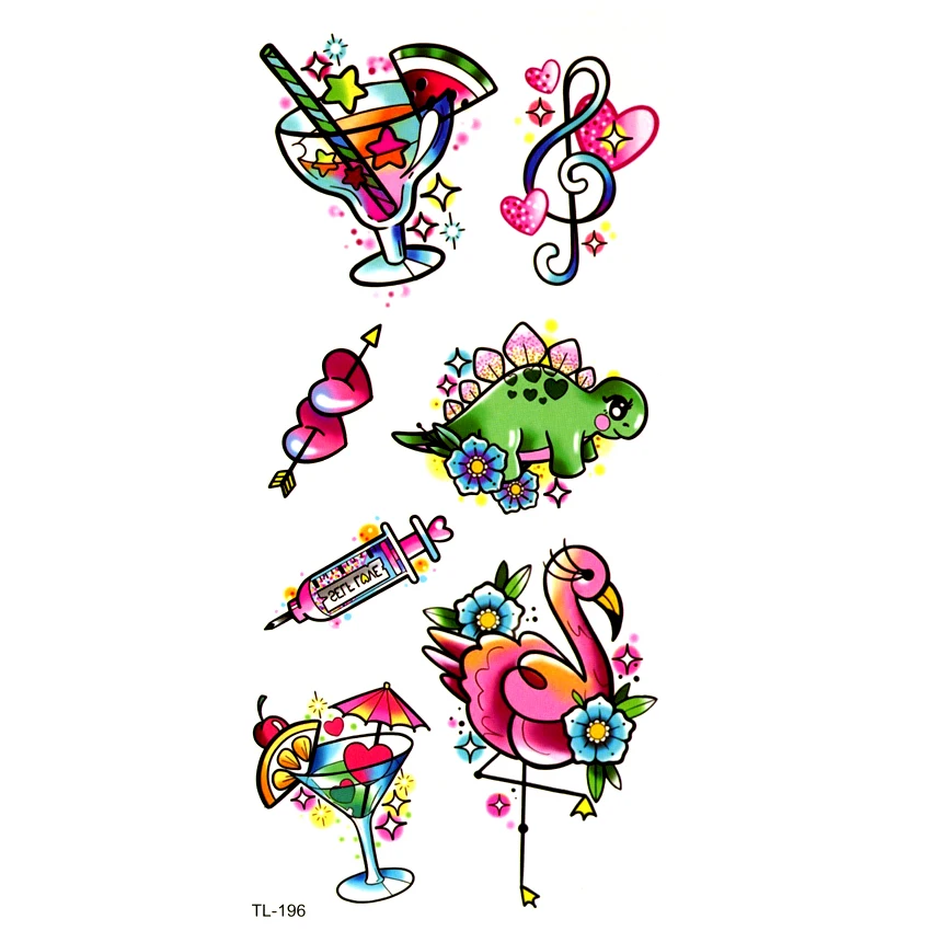 

Colorful Cartoon Animals Waterproof Temporary Tattoos Men Fake Tattoo Tatuajes Henna Tattoo Stickers Tatoo Temporary Stickers