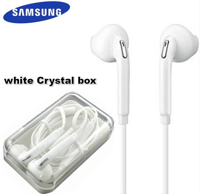 white crystal box SAMSUNG наушники EO-EG920 Проводные с черной коробкой для хранения 3,5 мм разъем в ухо Игровые гарнитуры Поддержка Galaxy S8 S8P S9 S9P - Цвет: white crystal box