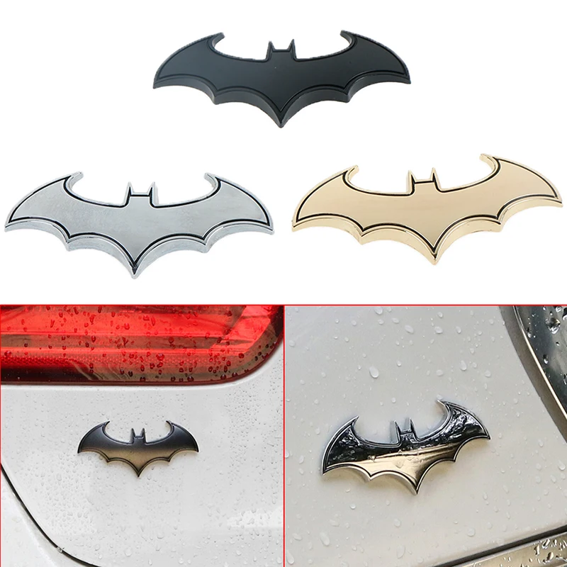 

3D Car Stickers Bat Badge Emblem Tail Decal Motorcycle Car Accessories Automobiles Cool Metal Bat Auto Logo Car Styling Metal