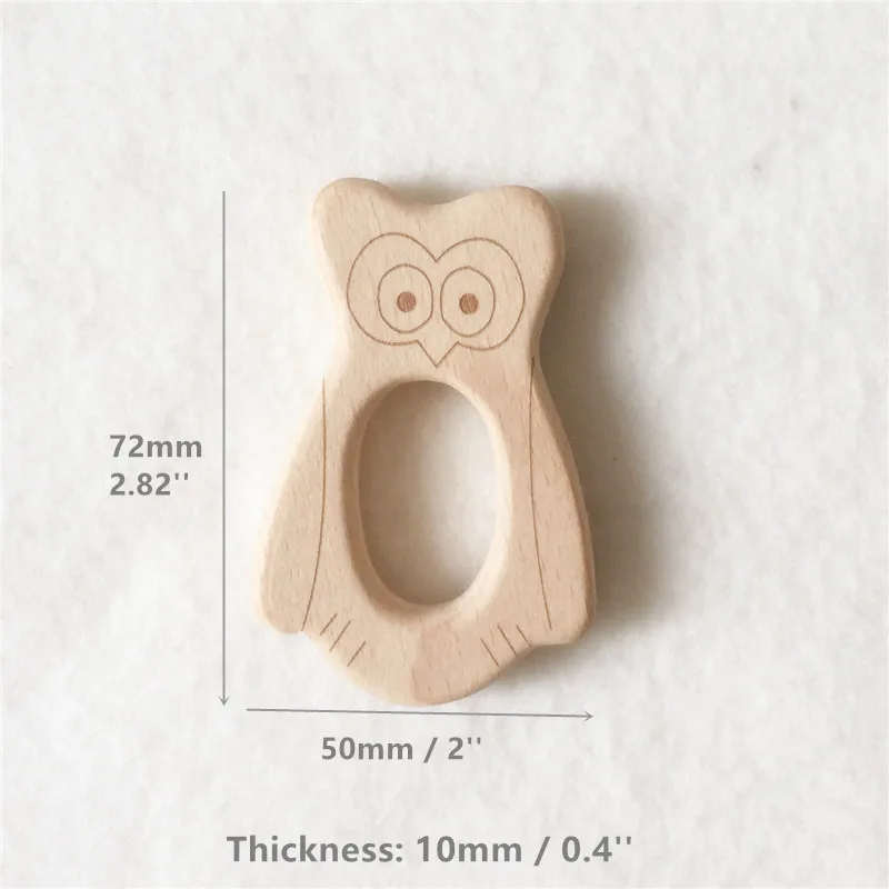 New Owl Chenkai 50 шт. деревянный Прорезыватель для зубов DIY органический экологически чистый натуральный Дерево Детские Прорезыватели для зубов пустышка захватывающая игрушка Монтессори аксессуары - Цвет: New Owl