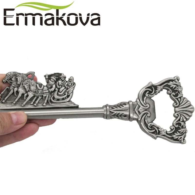 ERMAKOVA 17 8 см в длину металлическая лошадь счастливый ключ брелок для пива форме