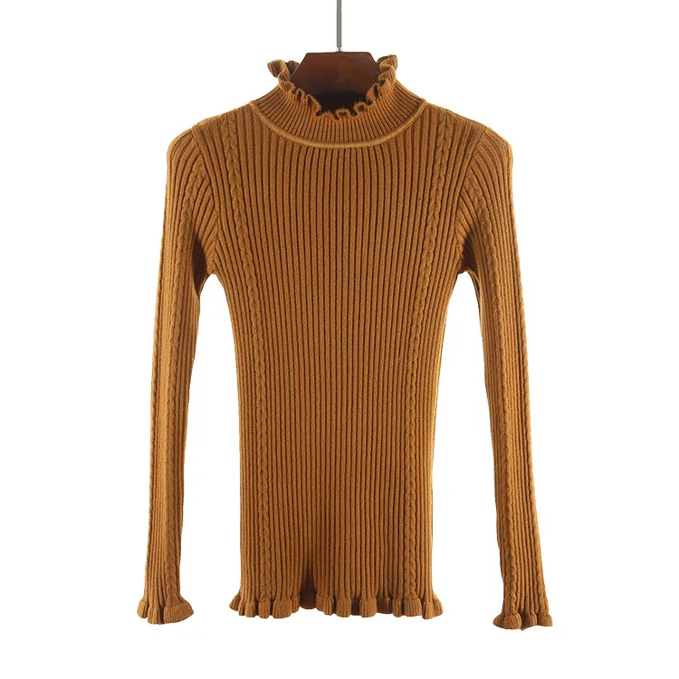 Свитер женский с воротником-хомутом однотонный 12 цветов на осень/зиму | Женская