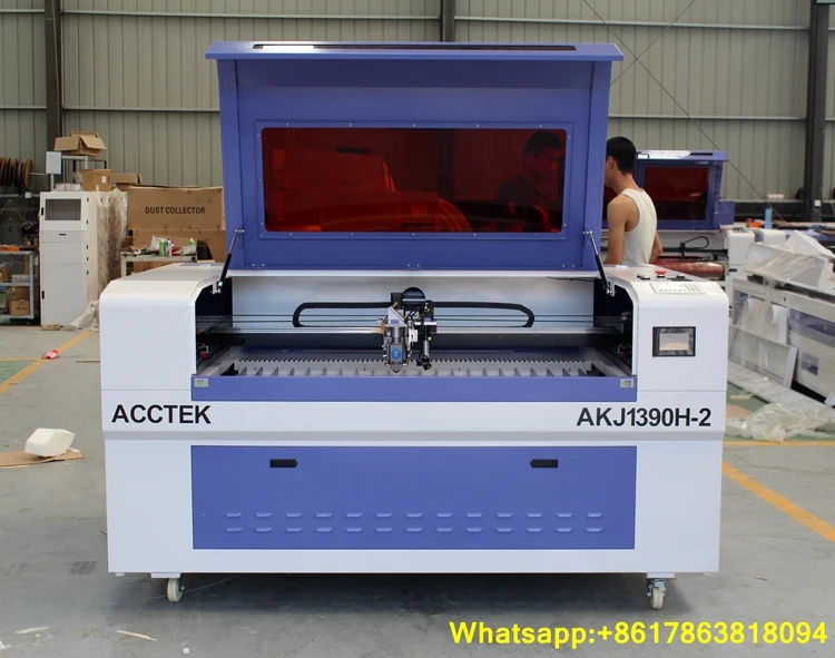 AccTek новый лазерный резак AKJ1390H Двойные головки металлические части лазерная