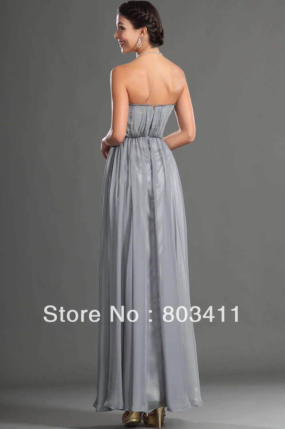 Бесплатная доставка очаровательное трапециевидное шифоновое вечернее платье до