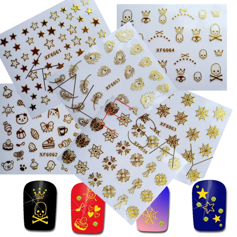 3D Luxury Nail Stickers Art Decoration DIY Butterfly Back Glue Sticker Manicure Accessories Design Cat Nails Decals | Красота и