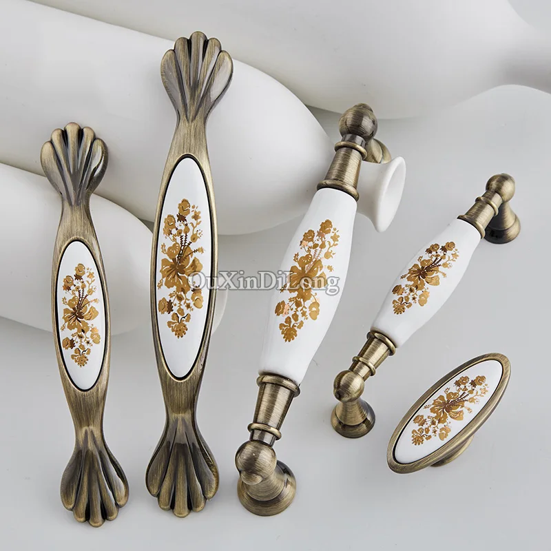 Горячие 10 шт европейские антикварные кухонные дверные мебельные ручки с