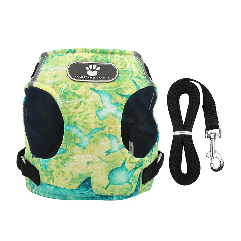 Reflective Pet Dog Vest Harness and Leash Set for Small Dogs Pomeranian Yorkshire Harnesses Nylon Puppy Lead Dog Chain Supplies
