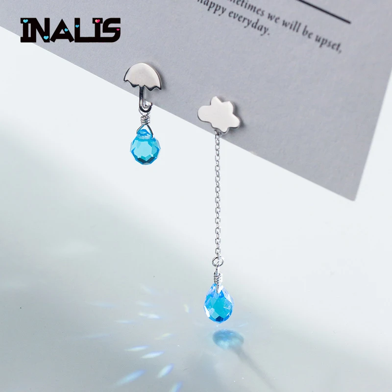INALIS новые изящные милые Асимметричные висячие серьги из стерлингового серебра