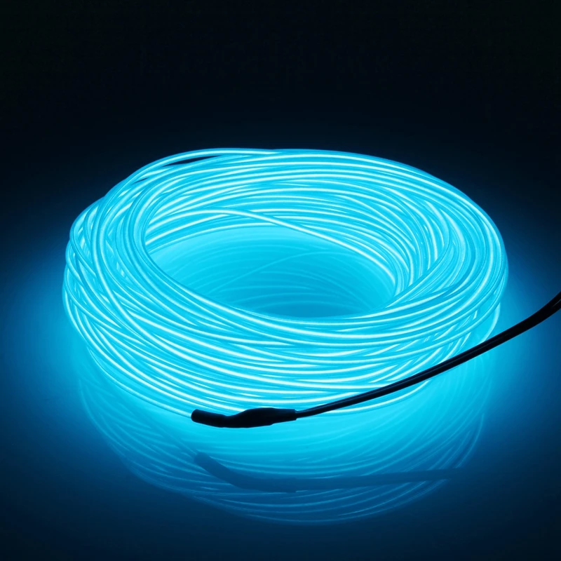 Jiguoor 20 м EL Led Гибкая мягкая трубка провод неоновый светящийся автомобильный веревочный ленточный светильник Рождественское украшение дома AC 12 В