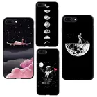 Чехлы для телефонов iPhone 6 6S 7 Plus 5 5S SE 3D Aircraft Stars Moon Black TPU Мягкий силиконовый чехол для iPhone 8 Plus X SE