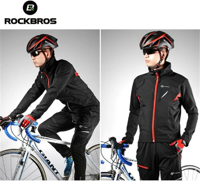 ROCKBROS зимняя куртка для велоспорта флисовая одежда с длинным рукавом