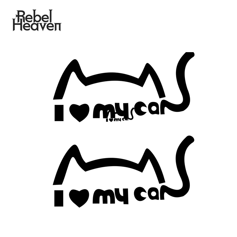 Стильная забавная наклейка для автомобиля Rebel Heaven JDM I Love My Cat ANGEL DEVIL Сексуальная