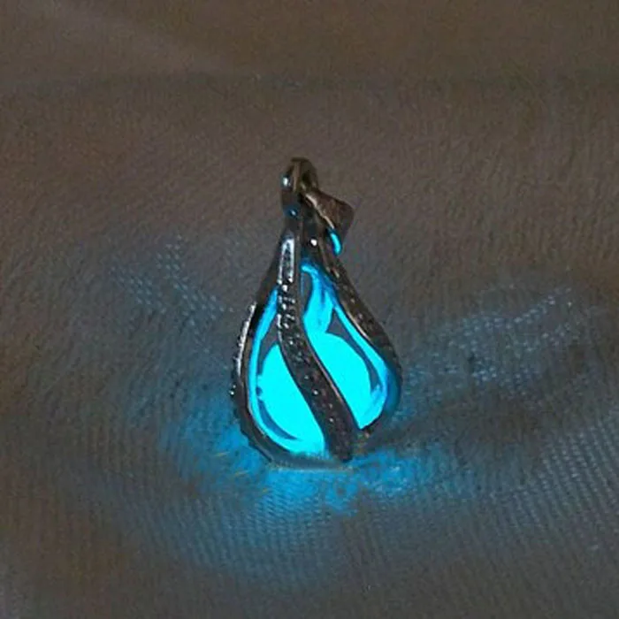 Скрученный медальон со светящейся бусиной кулон синий/зеленый светильник |