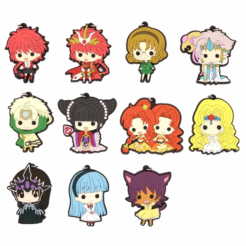 Волшебный рыцарь Rayearth аниме Shidou Hikaru Hououji Fuu Ryuuzaki Umi резиновый брелок|Игровые