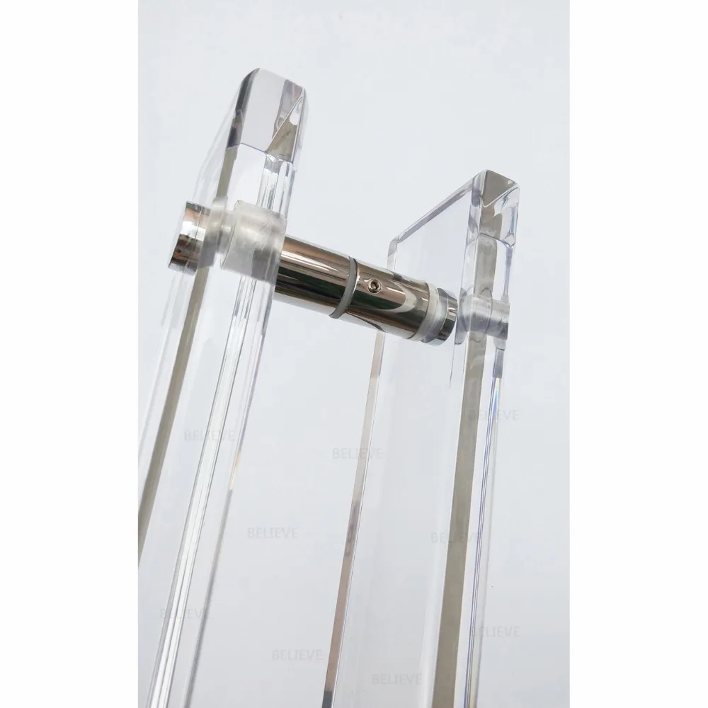 Прозрачная акриловая ручка для входной двери из плексированного стекла