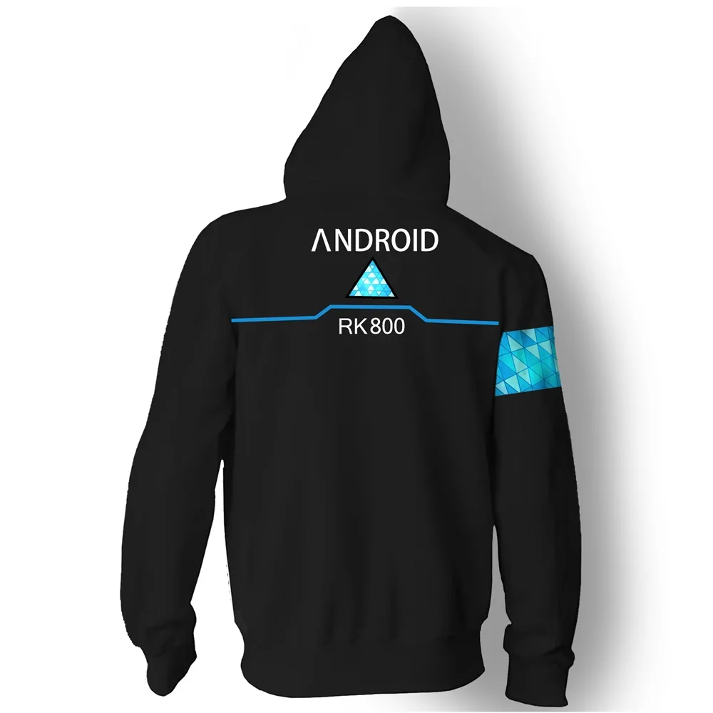 Detroit стать человека Коннор RK800 3D куртки с капюшоном и принтом кофты Косплэй