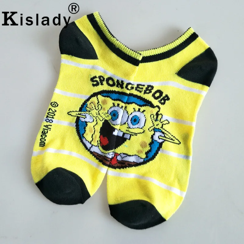 Новые летние женские невидимые носки Kawaii с губкой Бобом короткие забавные носки с рисунками Милые Удобные носки-башмачки с Муми-троллями