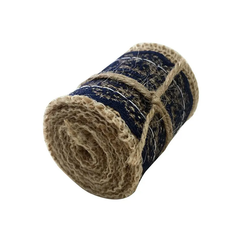 5cmx2m navy blue Hessian джутовая Мешковина настольная дорожка стул створка букет из мешковины баннер лента из конопляной веревки для рукоделия День рождения Свадебная вечеринка украшения - Цвет: 5cmx2m navy blue
