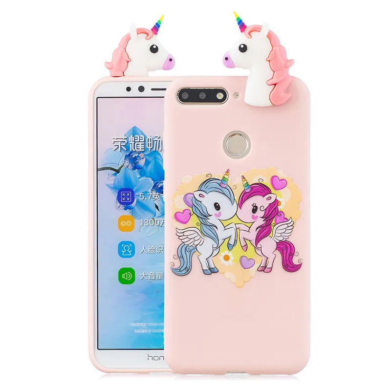 Мягкий Силиконовый ТПУ чехол 3D для телефона Huawei Y7 2018 Fundas милый мультяшный Prime Etui |