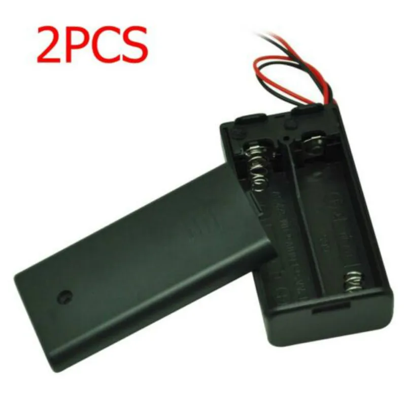 2 шт. Черный Батарея Коробка Для Хранения Чехол самодельный держатель 2/4xAA батареи