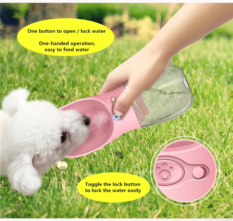 ПЭТ для собачьего питья фонтаны из питьевой воды на открытом воздухе бутылочка