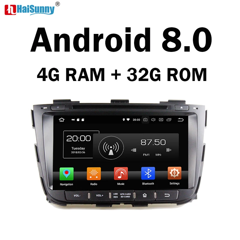 HaiSunny 4G ram Android 8 0 автомобильный DVD для KIA Sorento 2013 Восьмиядерный 32G rom радио gps плеер