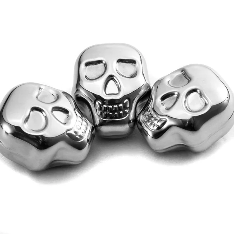 4 шт./лот Творческий ckeleton виски Нержавеющая сталь Камни охладителя для пивной бар