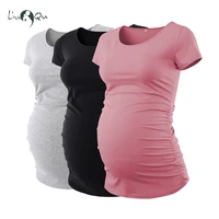 pack of 3pcs maternity clothes ropa embarazada tee shirt tops pregnancy t shirt casual flattering side ruching