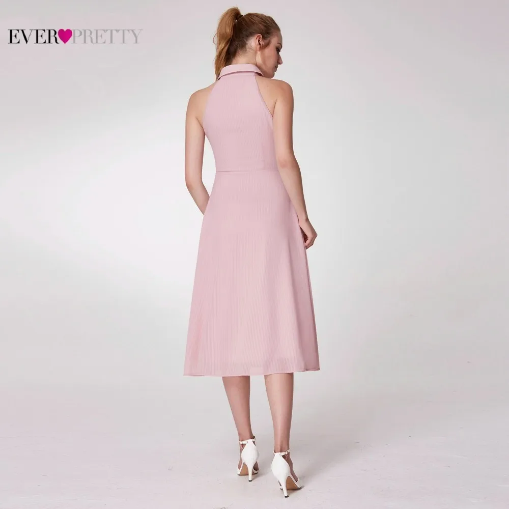 Розовые элегантные коктейльные платья Ever Pretty AS07196PK ТРАПЕЦИЕВИДНОЕ повседневное женское короткое летнее платье для вечеринки коктейльное платье