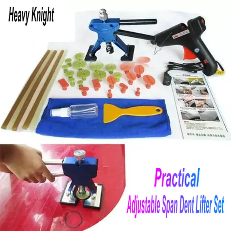 barato PDR Ferramentas Kit De Ferramentas De Remoção De Carro Dent PDR Paintless Dent Extrator PDR Dent Lifter Span Ajustável Hot Melt Pistola De Cola