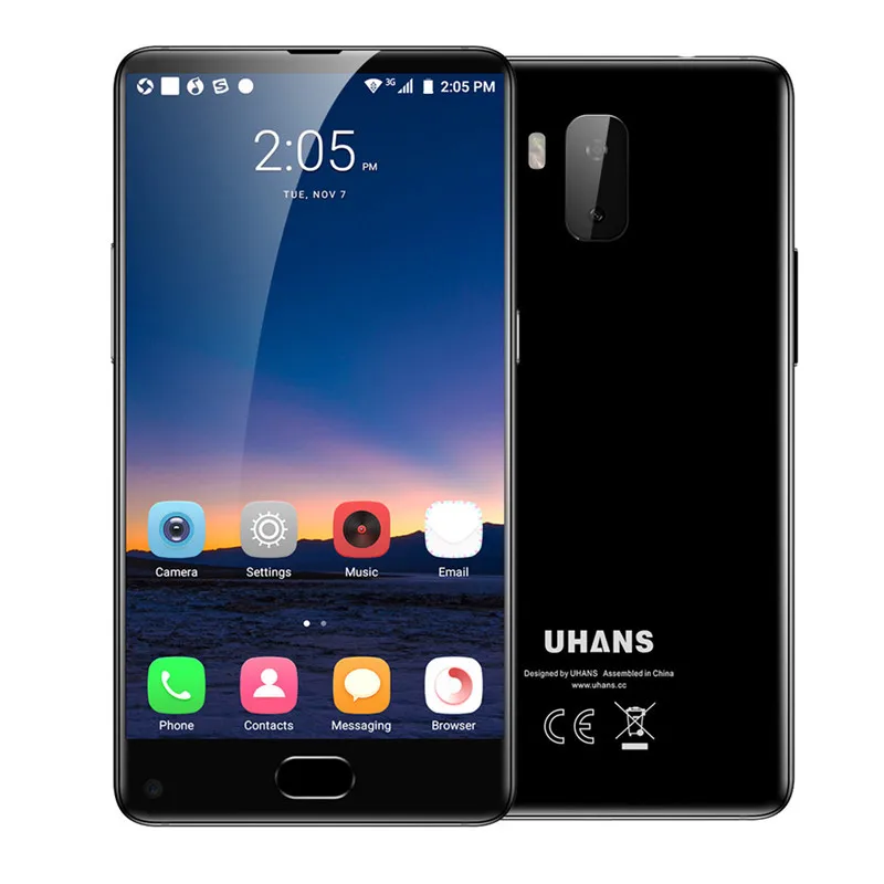 Uhans MX 3G смартфон 5.2 &quotHD ободок-менее MTK6580 4 ядра android 7.0 2 ГБ + 16 3000 мАч 8MP 5mp спереди