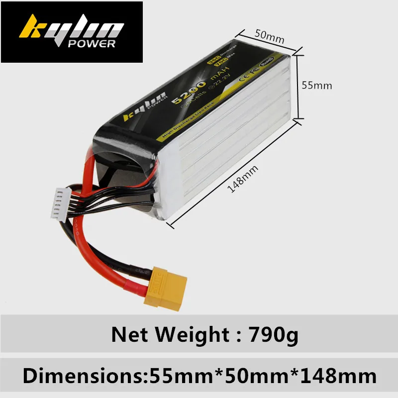 Lipo battery 6S 22.2V 5200mAH 35C/70C Max Large capacity RC Drones airplane high rate Lithium Battery | Игрушки и хобби