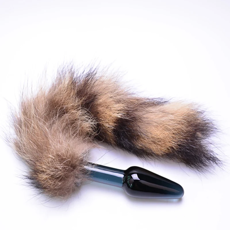 Anal Silicone Butt Plug Black Fox Tail Smooth Fur Sex Toys For Women Adult Games Products 4 size for free shipping |