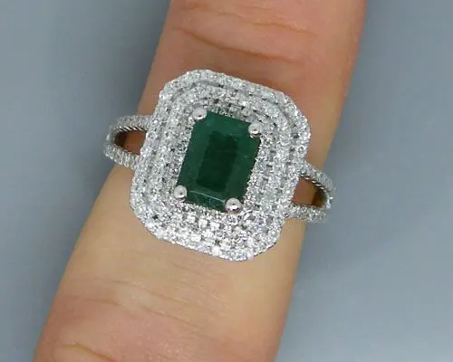 LANMI классическое кольцо с натуральным изумрудом 14k золотые одноцветные ботинки