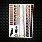 Большой Золотой флэш-сетчатый драгоценный камень золотой треугольник временная татуировка для тела рукав на руку Татуировка наклейка s 21x1 5 см искусственная Татуировка наклейка