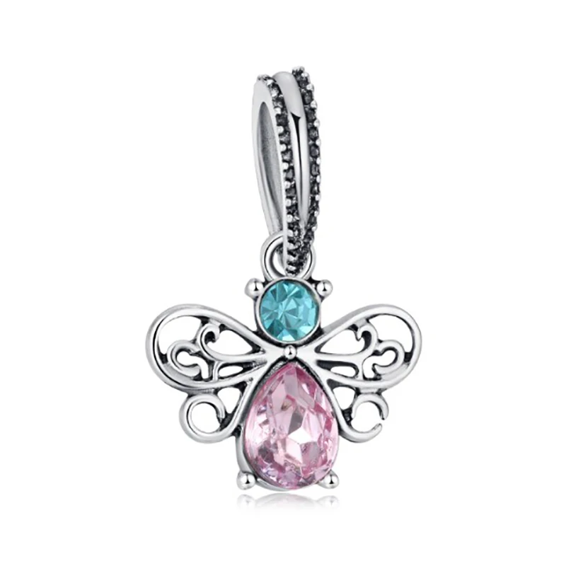 

DIY charms Elephant crystal Butterfly Beads plata de ley original bracelet charm jewelry valentine's day bijoux DGB635