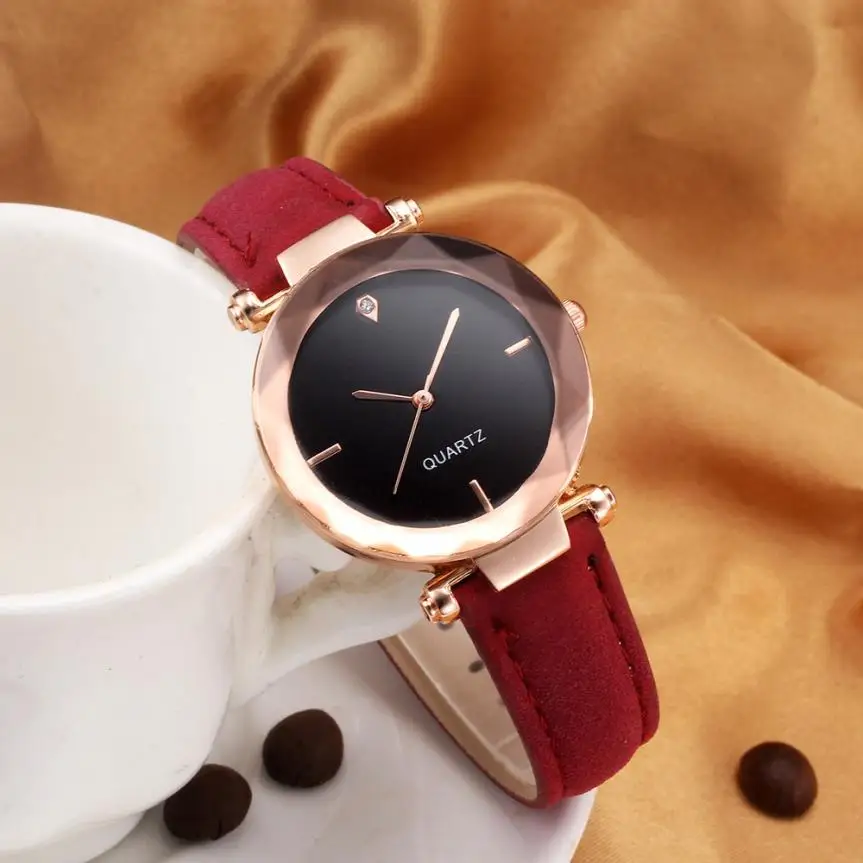 

reloj mujer 2019 Ladies Watches Women Contracted Leather Crystal WristWatches Women Dress Ladies Quartz Clock montre femme