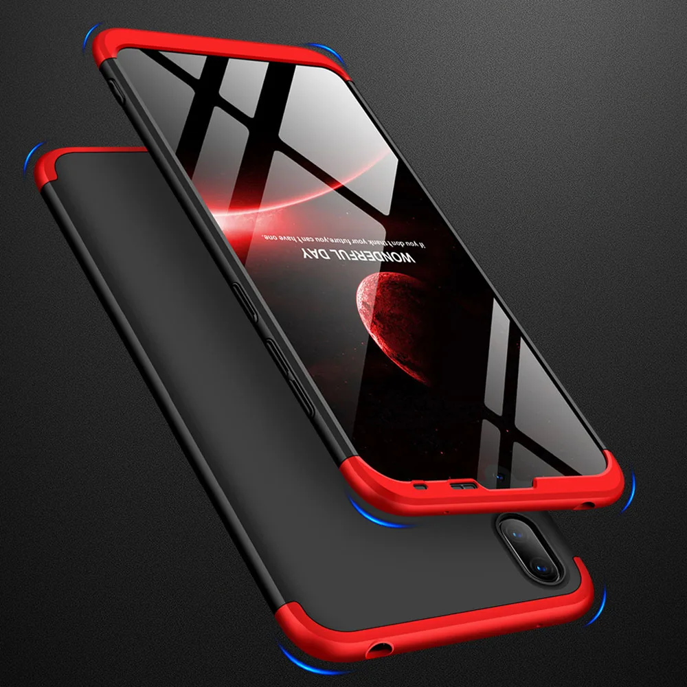 Защитный чехол для Huawei Y7 2019 3 в 1 защитный с полным покрытием + закаленное стекло