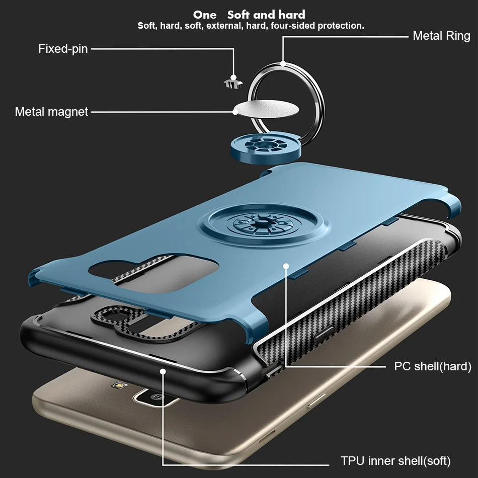 For Samsung Note 9 Case Galaxy J6 J4 A6 Plus 2018 Cover 3D Ring Note9 A6Plus Note8 Coque |