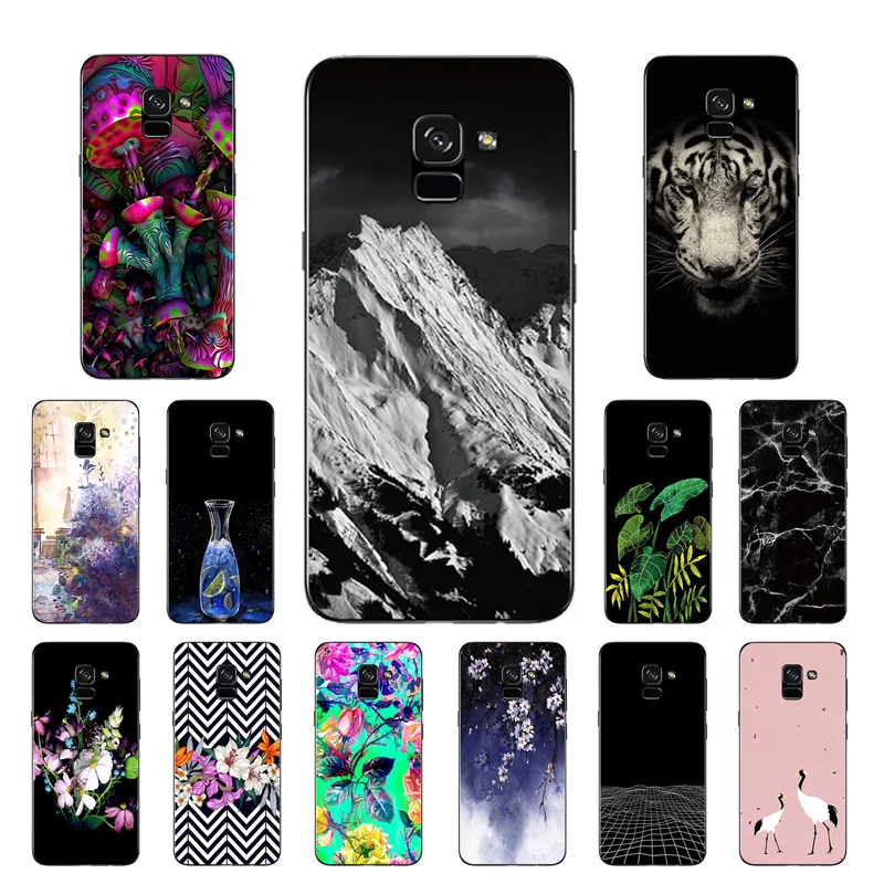 Soft Silicone For Coque Samsung A8+ A8 Plus 2018 Botanic Printing Slim TPU Cover Galaxy A730F Mobile Phone Case |