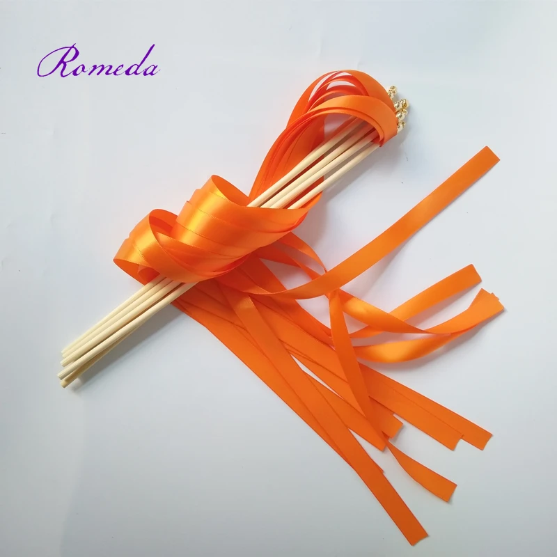 Самые популярные палочки из оранжевой свадебной ленты 50 шт./лот для украшения