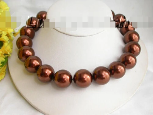 Горячей и 20 мм 100% круглый кофе южного моря раковины ожерелье @ ^ благородный стиль