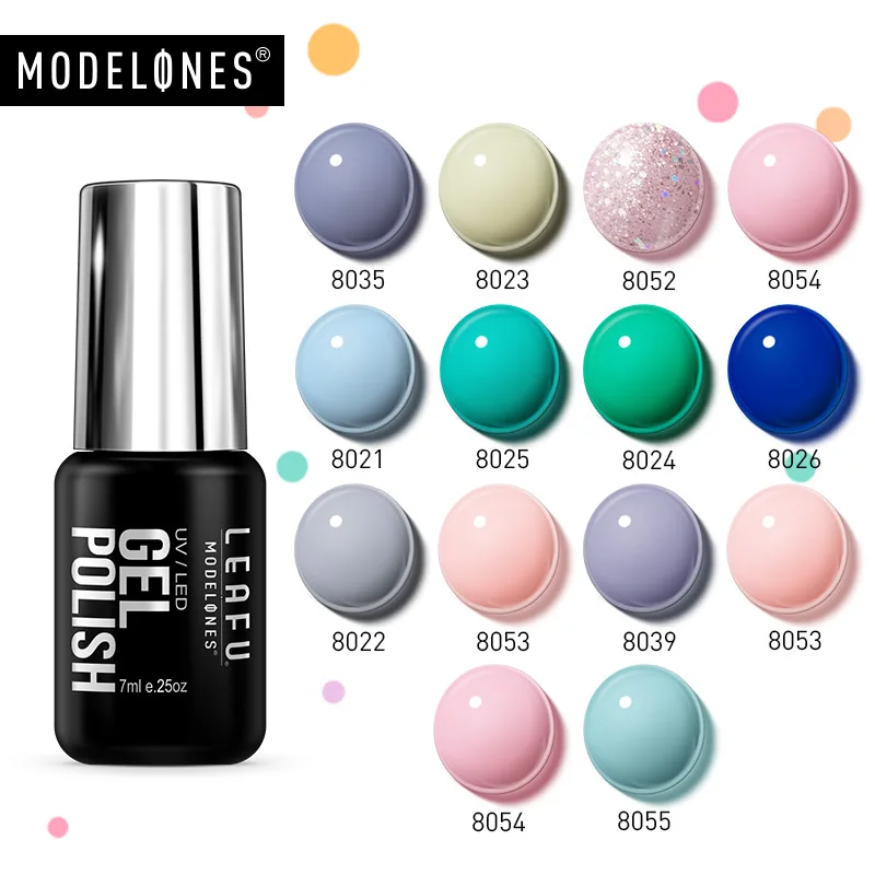 УФ Гель лак для ногтей Modelones 14 шт./лот голубой цвет гибридная эмалированная