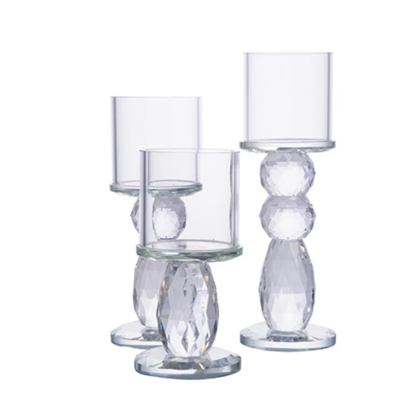 Europe glass Crystal candle holder wedding decoration table centerpieces pillar holders party centerpiece candlestick | Дом и сад