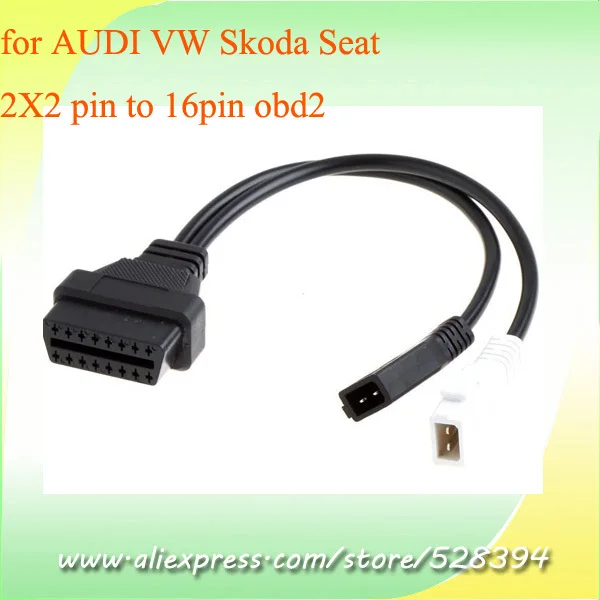 15% скидка 2*2 контакта на 16 контактов OBD 2 Автомобильный подходящий OBDII кабель для VW для AUDI для SKODA Автомобильные диагностические инструменты (art.: 4fd71961) - 4fd71961